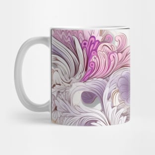 Colorful silver sage flower pattern Purple Mug